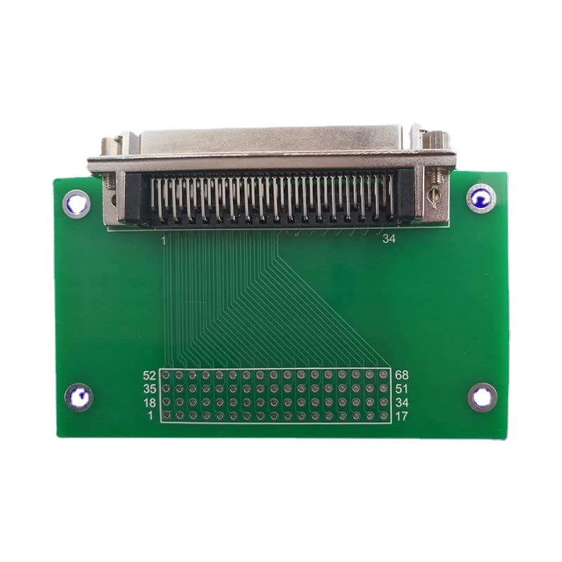 1PC SCSI 68-core Female Terminal Board Acquisition Card Adapter Board Trunk Terminal with Screws (Adapter +2 m SCSI Cable)