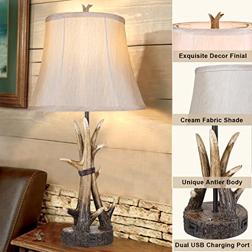 Hamucd 1111 Rustic Table Lamps For Living Room Set Of 2 thumb #5