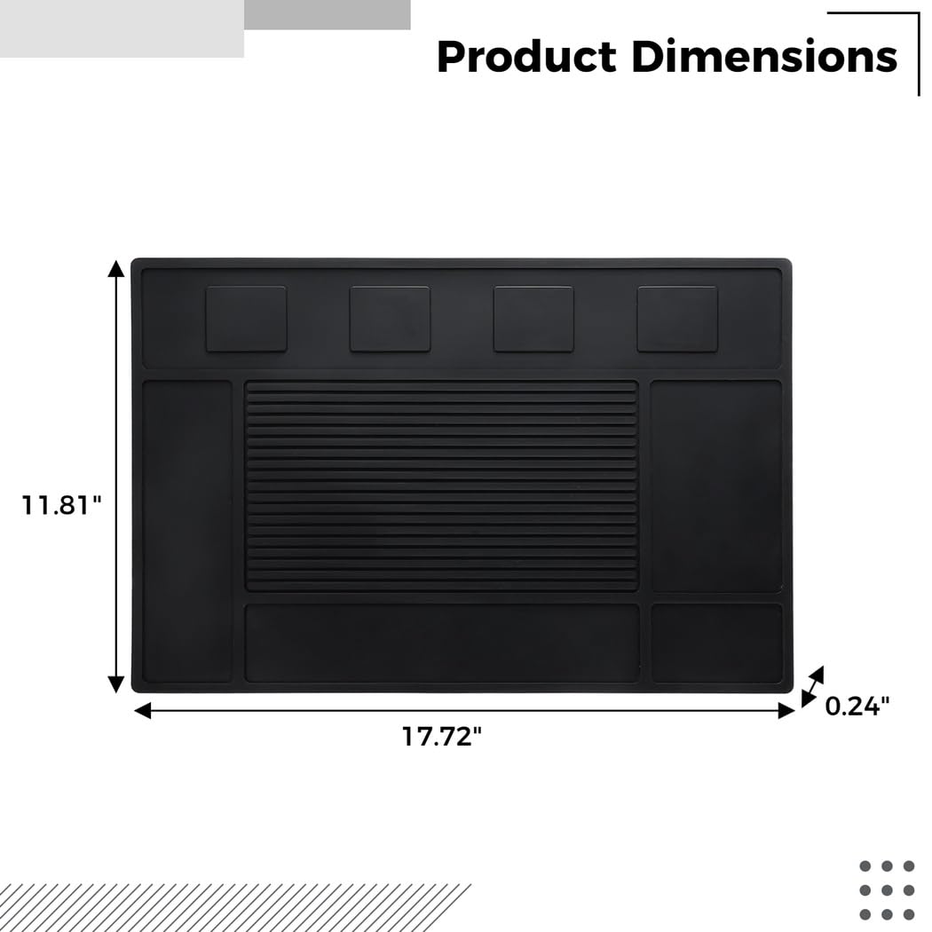 Barber Tool Organizer Mat, Haarschnitte und -tücher, enthärter - weichen silikon-haarspray - tücher, die die magnetische Salon - getragen und die büroraum - und enthärter (schwarz)