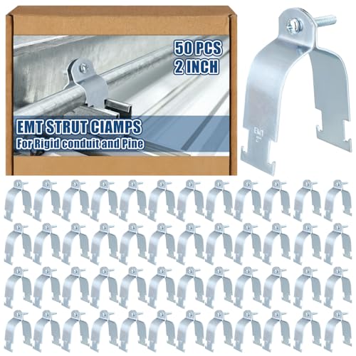 Landhoow EMT Pipe Universal Strut Clamps (2 Inch) with Bolt and Nut