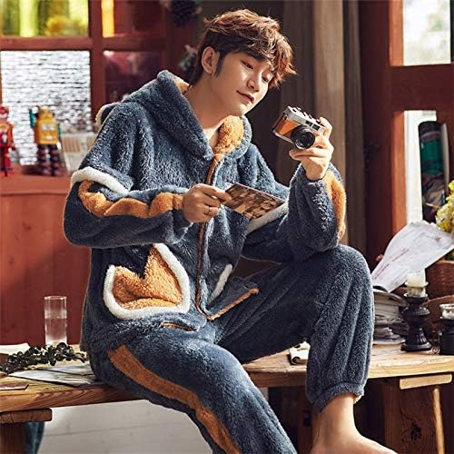 Pajamas for men warm, Pajamas for men sleepwear men's flannel Leisure