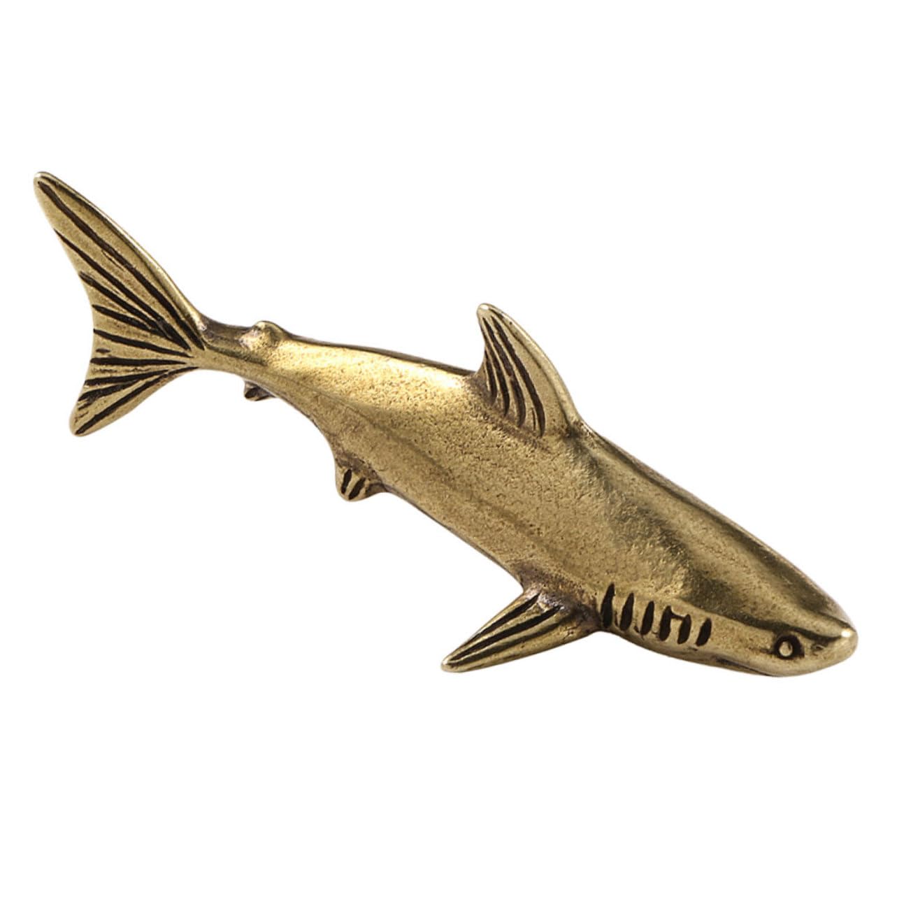 GREENADSCAPE Lindos Adornos De Tiburones Esculturas De Jardin Escultura De Tiburon Figuras De Bronce Decoración De Tiburones Escultura Casera Estatua De Modelo De Golden Latón