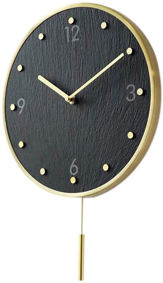 Horloge à quartz noire avec pendule de design moderne pour salon