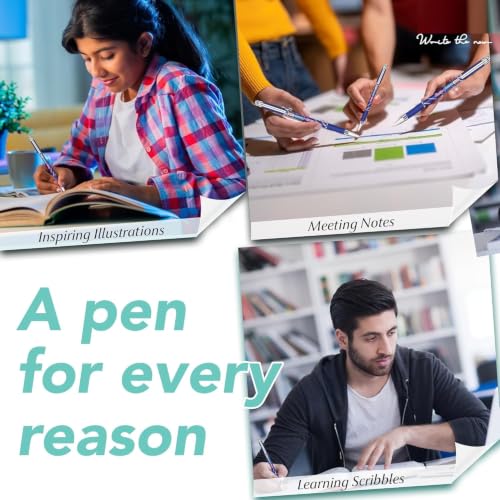 Image of Fantaflo 10 Blue Ball Pens+10 Refills Blue Ink Pack of 20 | 1mm Tip | Waterproof Ink | Fanta flo Dotted Grip for Comfortable Writing | Smooth Writing Ball Pens for Students and Home Office Use