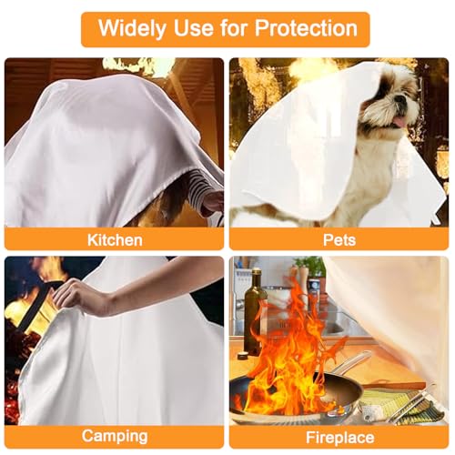 Image of Fire Blanket for Camping Grill Kitchen Emergency Fire Blanket for Home Lightweight Portable Package