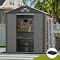 Outdoor Storage Shed 8x6 FT,Metal Tool Sheds,Waterproof Outside Storage Shed with Lockable Doors & Air Vent,Storage Building for Backyard Garden