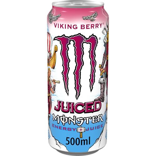 Monster Energy® Viking Berry - koffeinhaltiger Energy-Drink mit Waldbeeren-Geschmack - full Flavour, full Sugar, Juice - in praktischen Einweg Dosen (12 x 500 ml)