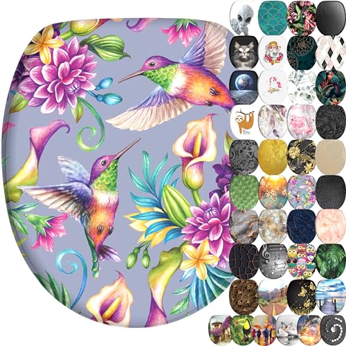 Sanilo Abattant WC frein de chute, Grande sélection de lunettes de toilette avec abaissement automatique, Fixation facile (Colibri)