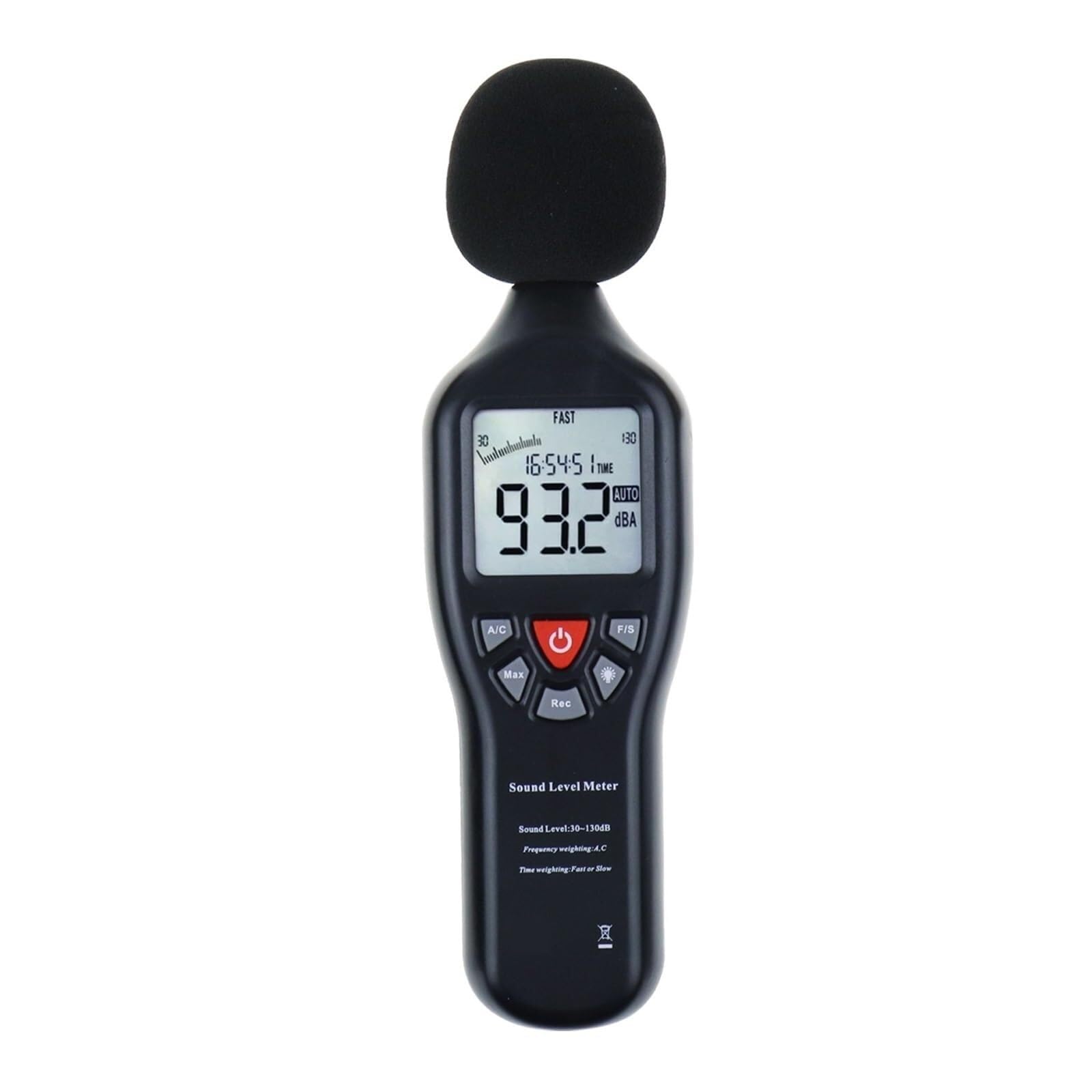GHKryD decibel meter, Digital Sound Level Meter 30-130dB with Data Logging, PC Interface, & Backlight, Noise Tester Recorder
