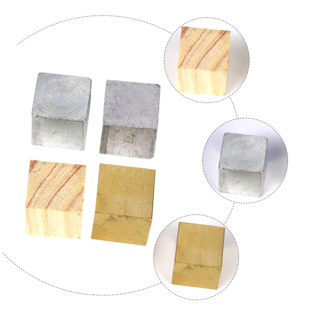 Bloques de Densidad de Cobre y Madera, Conjunto de 4 Prismas para Estudios de Física y Química en Secundaria