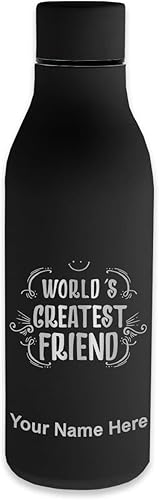 Miniatura 10 de LaserGram Botella de agua de acero inoxidable de doble pared, el mejor amigo del mundo, grabado personalizado incluido Azul claro,Negro,Rosa,Morado
