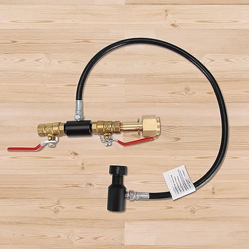 Keenso 'Adaptador de Recarga de Tanque de CO2' para Llenar Tanques de Paintball con Conector G5/8/CGA320, Duradero para Uso DIY (24 pulgadas de largo G1/2(CGA320))