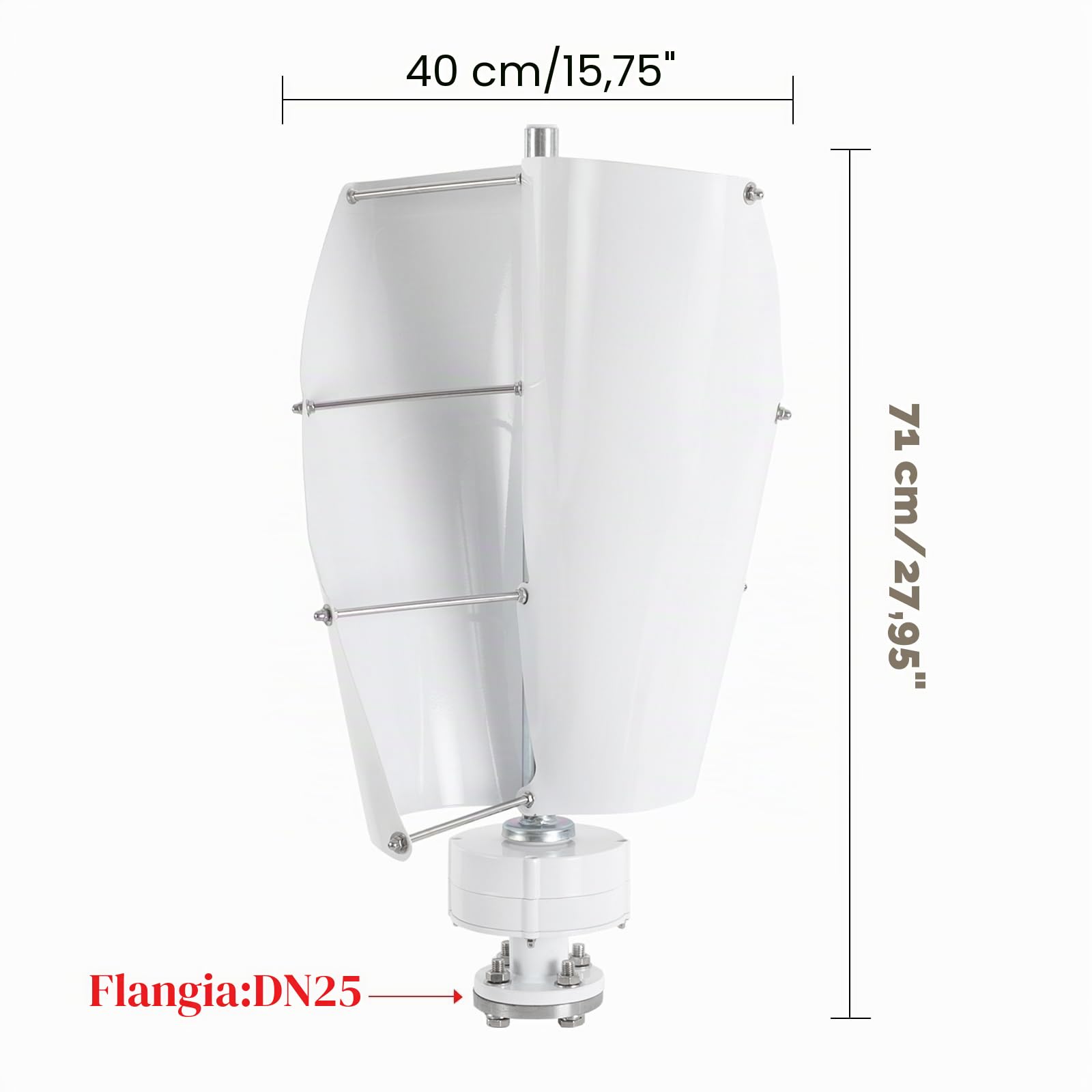 Turbina eolica verticale da 500 W con controller, generazione di corrente per casa, negozio, gazebo, camper, lanterna stradale