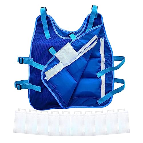Rolempon Refrigeración, Chaqueta Hielo Frío Verano 53x45 Cm, Ropa Protectora Ajustable Alta Temperatura, Refrigeración Deportivo para Senderismo Deportivo