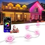 Nexillumi Permanent Outdoor Lights for House, 100ft Smart RGB LED Lights Outside with 16 Million DIY Colors, IP67 Waterproof Eternity Eaves Lighting for Christmas Halloween Holiday Daily Decorations
