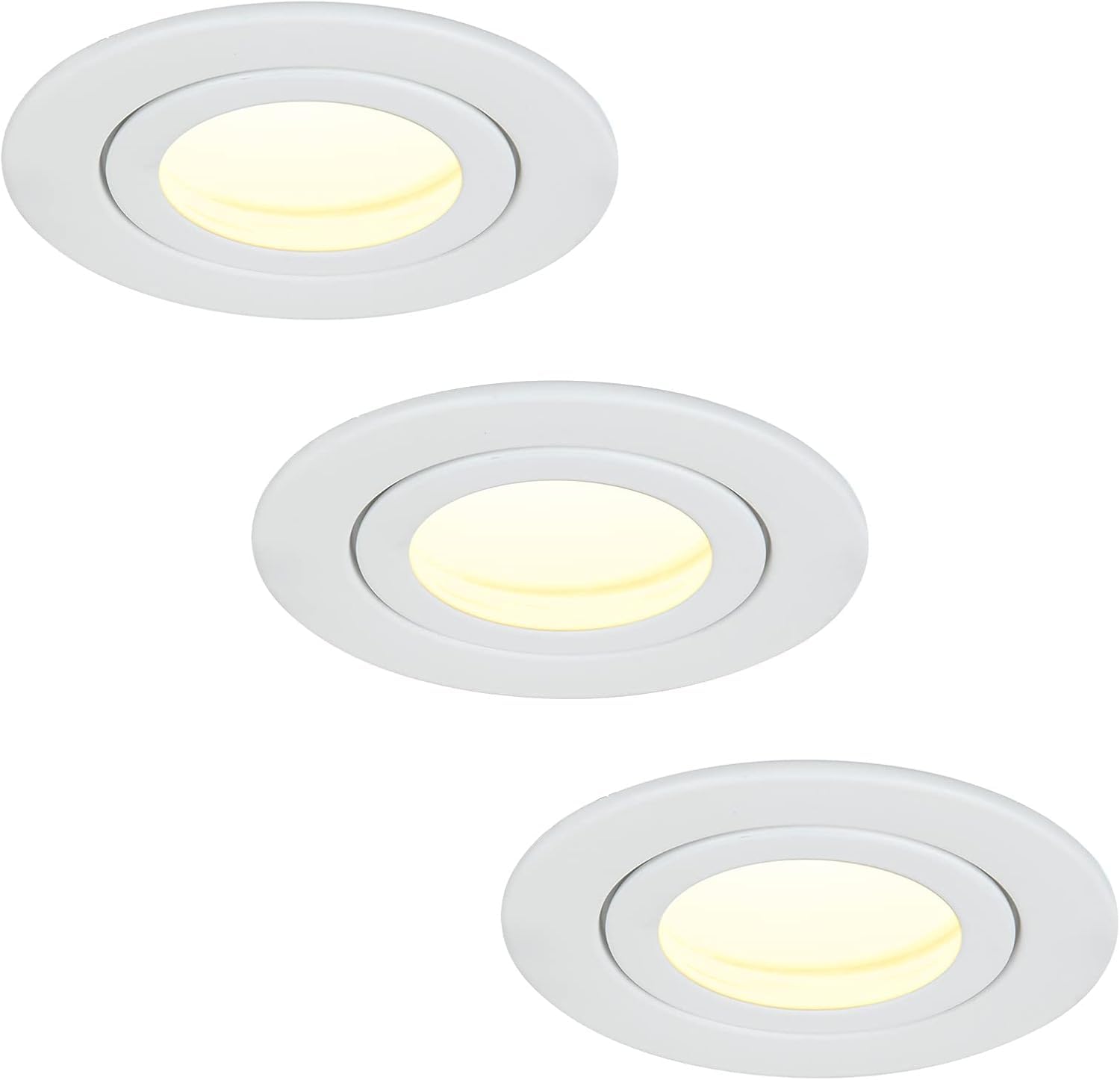 HCFEI | Faretto da incasso a LED Bianco 5W | 35mm di profondità d'incasso | Ø60mm di diametro del foro | Faretto regolabile per soggiorno, bagno | 230V | IP44 | Bianco neutro 4000K | SET 3