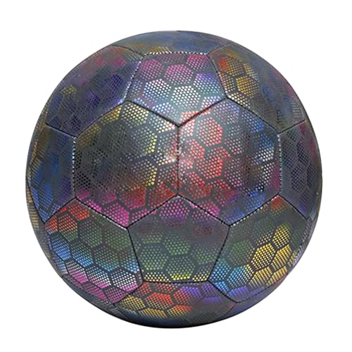 Krmoau Balón de fútbol Luminoso, fútbol Iluminado,Actividad Nocturna Brillante Entrenamiento de - Equipo de Ejercicio físico para Exteriores e Interiores, Deportes de Equipo para Adolescentes