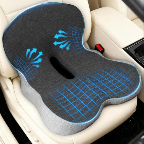 XICEN Memory Foam Truck Seat for car Ergonomic Driver Seat Cushion with Lumbar Support Ideal Car Seat Cushions for Driving Cushion Lab Certified