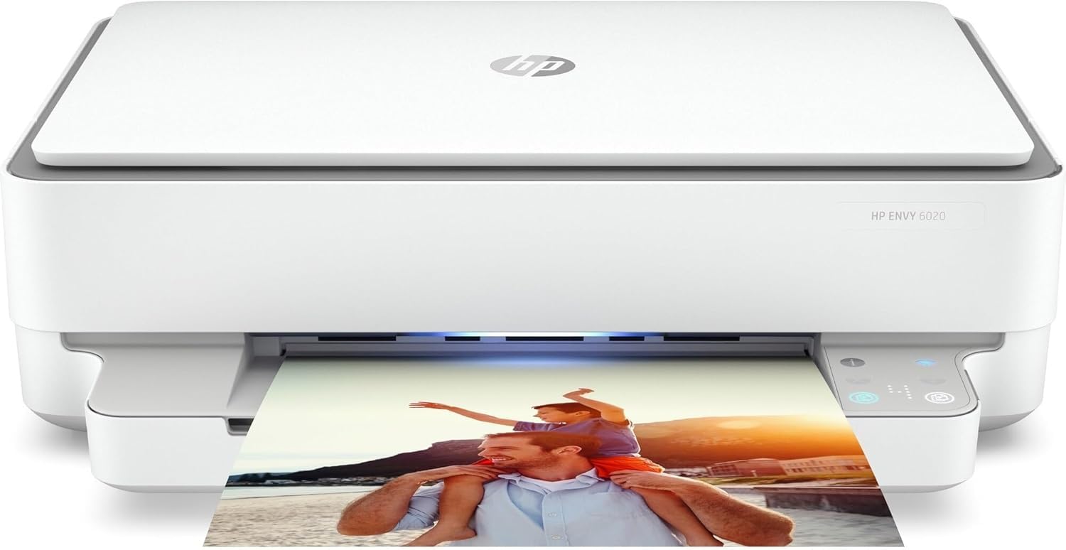 HP Envy 6020 5SE16B Stampante Fotografica Multifunzione A4, Wi-Fi Dual Band, Stampa Fronte/Retro Automatica, Grigia