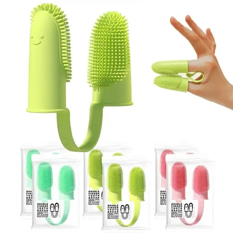 EZ LIVING Pet Finger Toothbrush for Dogs and Cats Pet finger toothbrush Dog dental care Cat tooth cleaning Pet oral hygiene Pet toothbrush glove Pet teeth cleaning tool Finger brush for pets