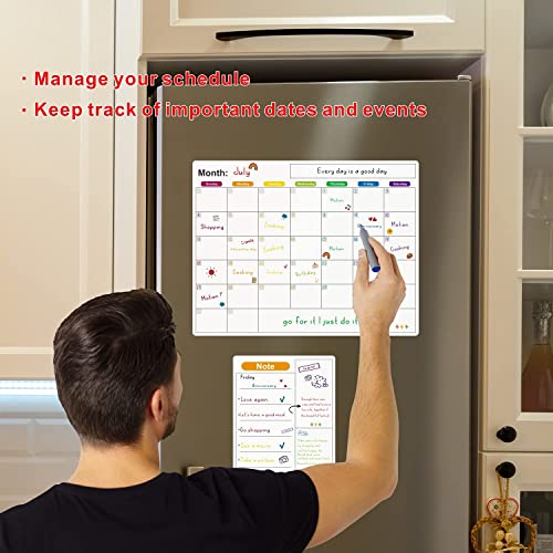 Janchn Fridge Calendar Dry Erase Magnetic Calendar For Fridge, Dry Erase Calendar For Fridge Magnetic White Board, Refrigerator Calendar Whiteboard For Fridge, Magnet Calendar For Fridge 2 Pieces #TOP5