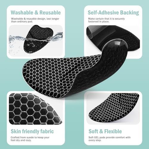 Image of ZAIWOO Metatarsal Pads for Women | Ball of Foot Cushions & High Heel Comfort Pads (1-Pair), Non-Slip Gel Inserts - Pocket-Size Trial Kit