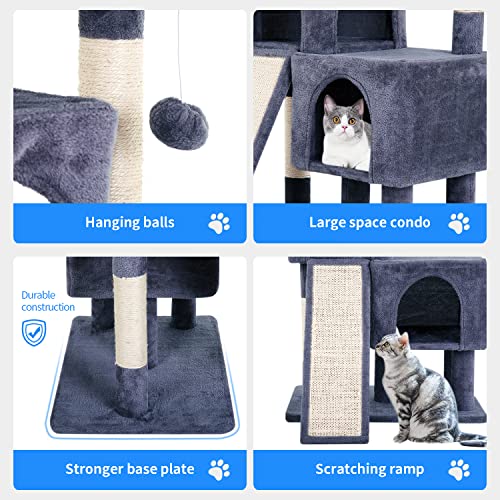 Árbol para gatos BestPet con múltiples niveles y rascador miniatura 6