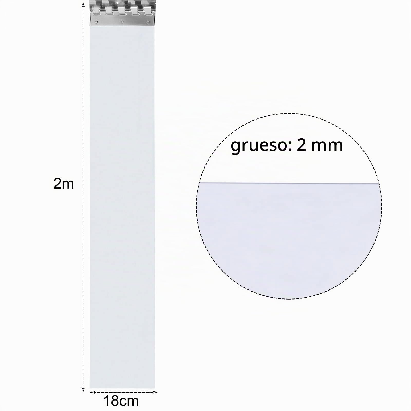 Cortina de Tiras de PVC Cortina de Láminas 1 m x 2 m Cortina Transparente Kit de Tira de plástico Liso Cortina de fleje de PVC Cortina de láminas Kit de Cortina