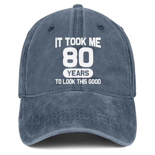 Image of 80th Birthday Gifts 80 Year Old Gifts Ideas for Men Women It Took Me 80 Years to Look This Good Hat Washed Cotton Hat
