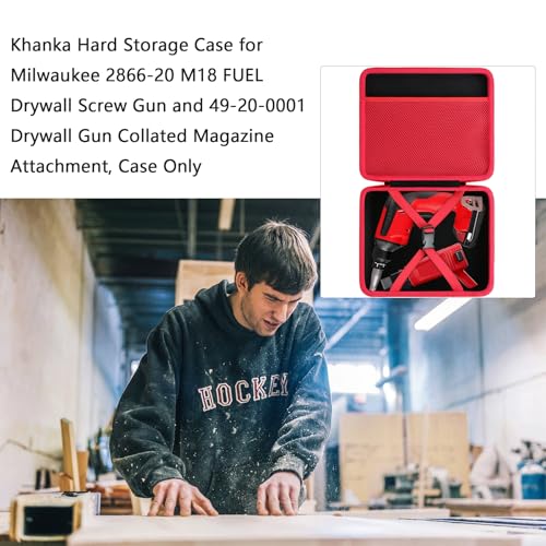 khanka Hard Storage Case Replacement for Milwaukee 2866-20 M18 FUEL Drywall Screw Gun and 49-20-0001 Drywall Gun Collated Magazine Attachment, Case Only