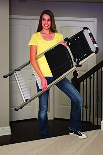 Rubbermaid Rm-Sla3-T 3-Step Lightweight Aluminum Folding Step Ladder With Project Tray, 225 Lb Capacity, Gray #TOP5