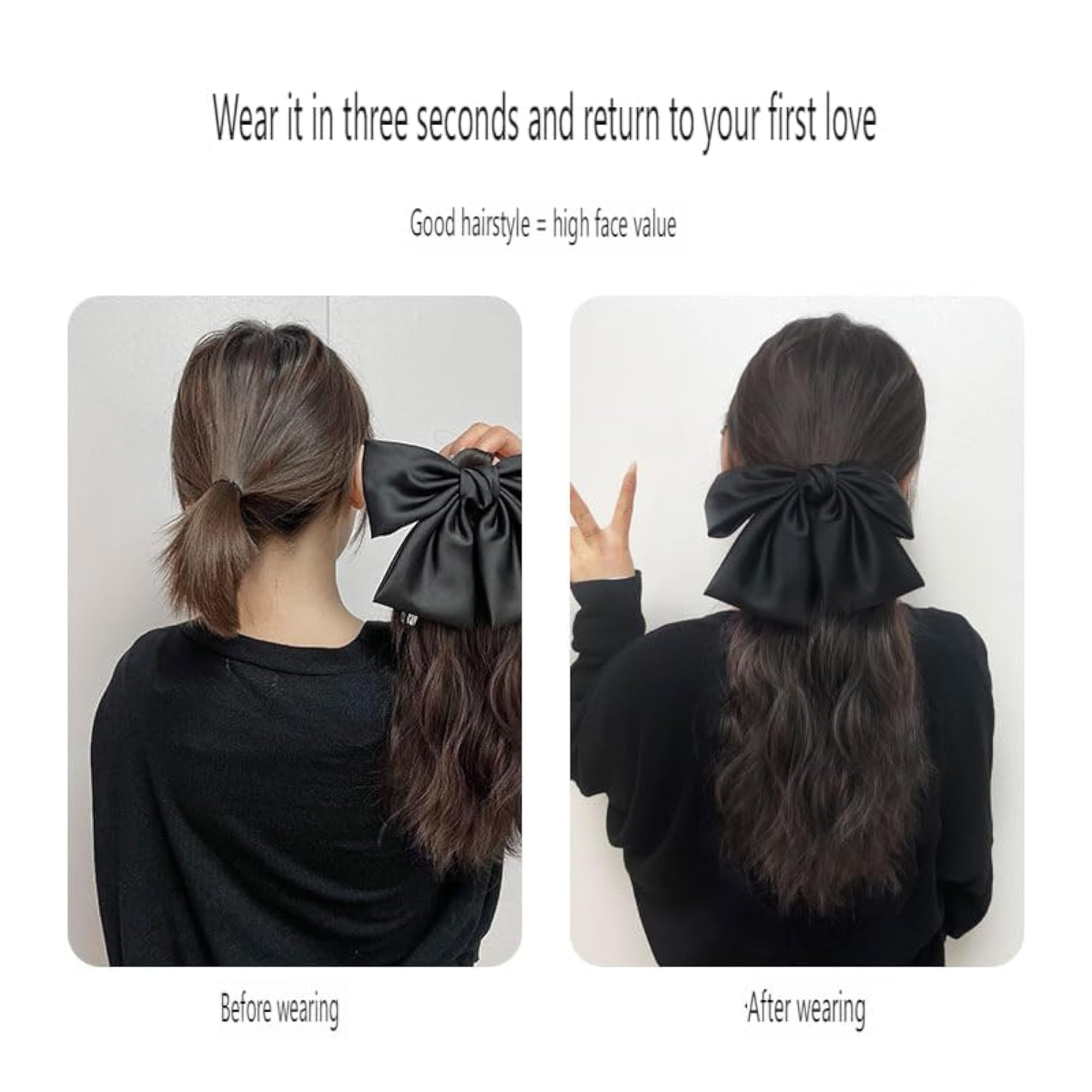 Light Weight Fluffy Ponytail with Large Butterfly Bow Clip