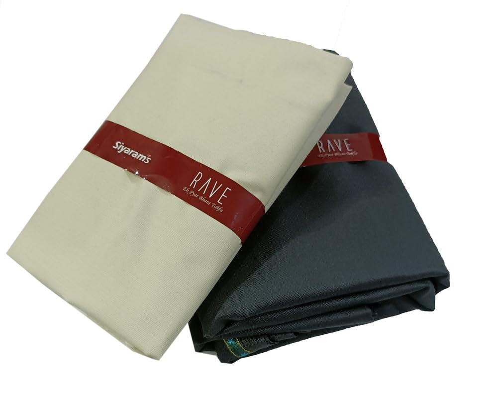 Men's Plain Shirt and Trouser Unstitched Fabric Set -Gift Pack (Multicolour_Free Size)