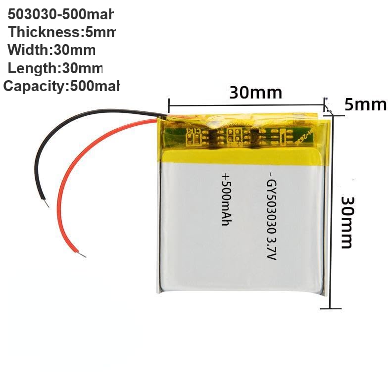 3.7V Lipo Polymer Rechargeable Battery for Smart Bracelet LED Light (503030-500mah)
