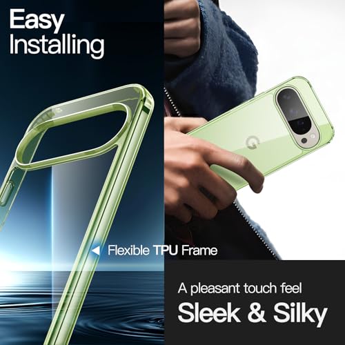 Image of JETech Cover Case for Google Pixel 10 /10 Pro 2025, Non-Yellowing Shockproof Bumper Protective Phone Cover, Anti-Scratch Hard PC Back (Jade)