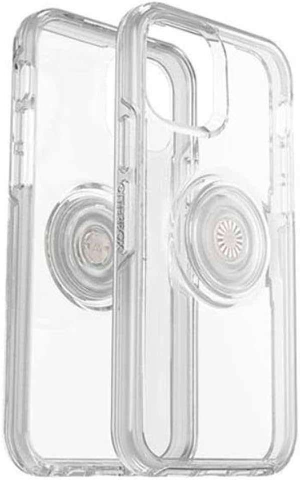 OtterBox iPhone 12 and 12 Pro Otter + Pop Symmetry Series Clear Case - Clear, Integrated PopSockets PopGrip, Slim, Pocket-Friendly, Raised Edges Protect Camera & Screen