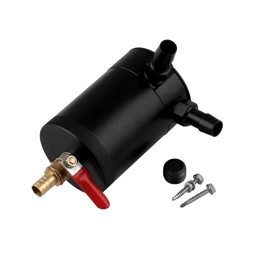 DollaTek tubo di scarico a doppio passaggio lucido serbatoio in alluminio per automobile con filtro aria per rifiuti Serbatoio del refrigerante in alluminio per il recupero dell'olio