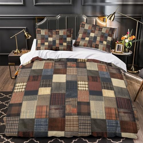 Housse de couette patchwork imprimée pour une chambre style pastoral rétro