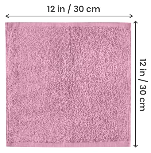 Image of Utopia Towels 24 Pack Cotton Washcloths Set, 100% Ring Spun Cotton, Premium Quality Flannel Face Cloths, Highly Absorbent and Soft Feel Fingertip Towels, Dusty Pink