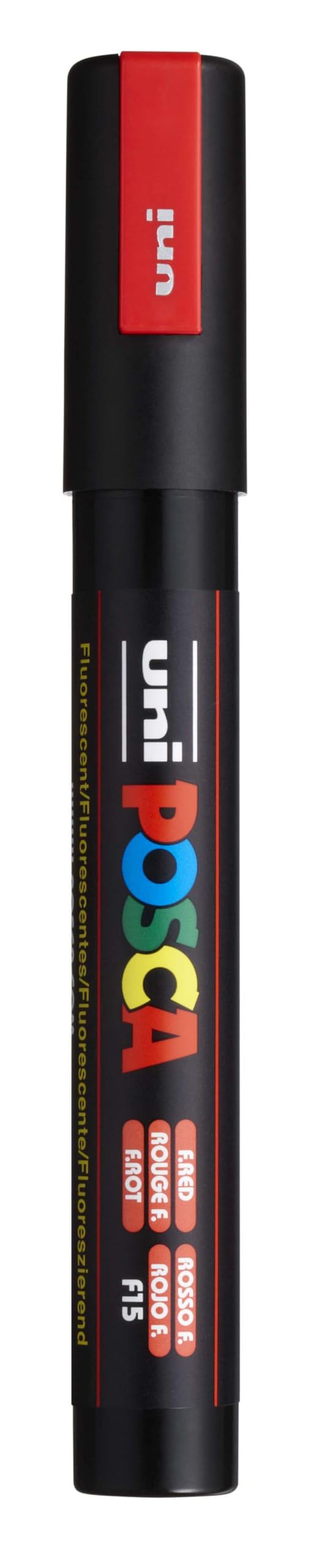 POSCA uni-ball 182577 - Rotulador POSCA con punta redonda mediana, rojo neón