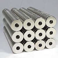 20x Neodym Magnet Mini Ringmagnete Mit Loch Bohrung 4mm - Ringmagnet 15mm x 5mm Scheiben Magnete Stark - Flach Rund -Stark (20) – Ansicht 7