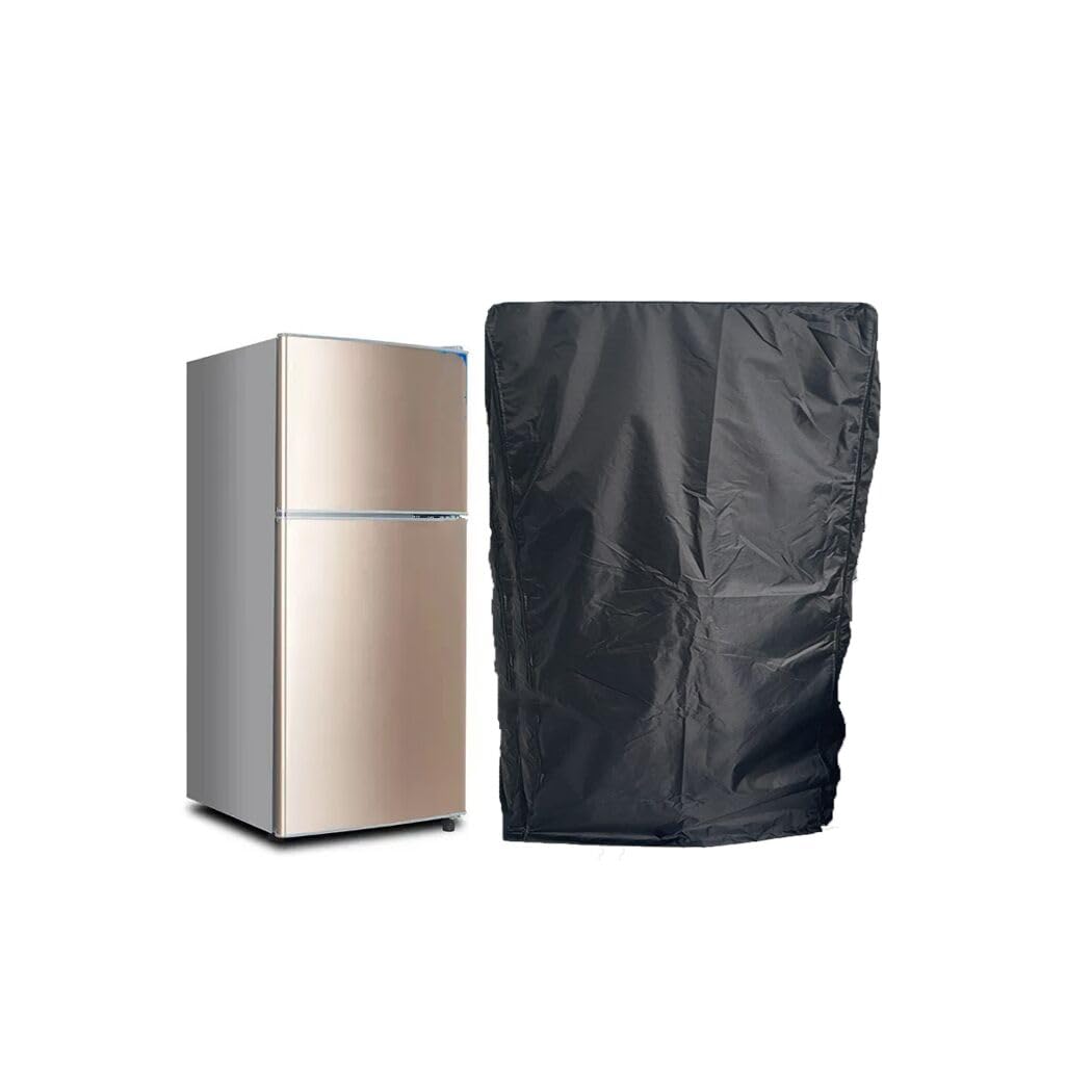 Upright Refrigerator Cover,Dustproof Upright Freezers Cover Waterproof Indoor Fridge Protection Cover Furniture Cover for Outdoor Mini Refrigerator (black, 20.5x21.5x33inch)