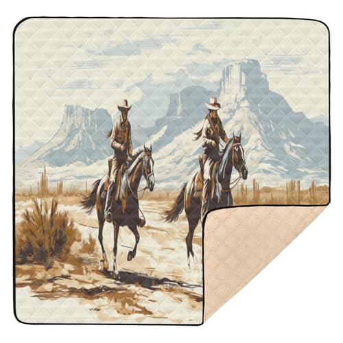 FLildon Western Cowboys Baby Play Mat for Floor 50