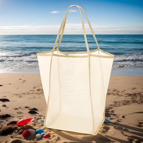 Mesh Tote Bag | Lightweight Shoulder Bag - Mesh Transparent Breathable Foldable Tote for Vacation Lake Boating Picnic Water3
