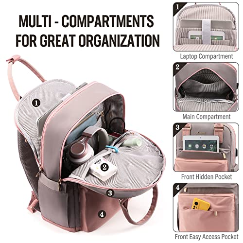 Image of LOVEVOOK Laptop Backpack for Women Girls, 15.6 Inch Waterproof Computer Backpack Student School Cute Bookbag Computer Bag