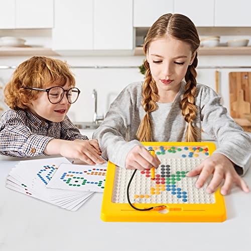 IEATFO Magnetic Dot Art Drawing Board, Montessori Magnetic Dots Board for Kids, Magnetic Dot Board Drawing Board for Kids Ages 4-8, Educational Learning Toys for Boys and Girls(10.8"x10.8")