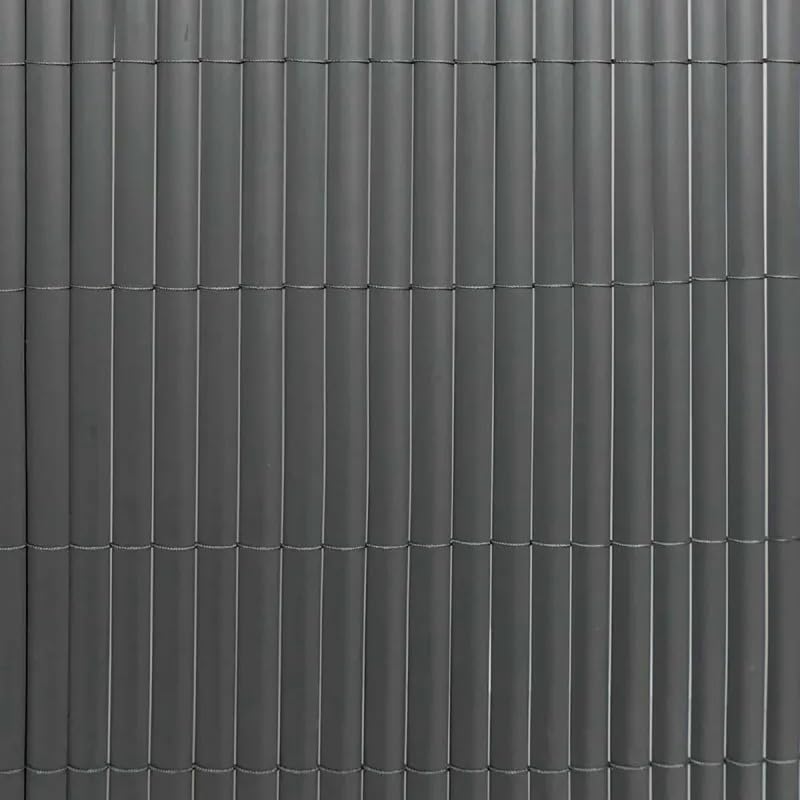 Canisse PVC occultant simple face 1,5x5m gris - Kit de fixation inclus