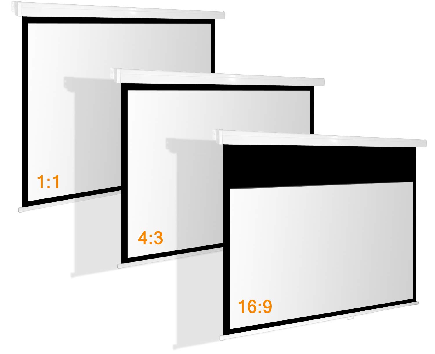 SlenderLine Beamer Leinwand 300 x 169 cm | Format 16:9 | 1.2 Gain | FULL-HD 4K 8K & 2D/3D geeignet | manuelle Rolloleinwand für Heimkino & Präsentation | 4-kant Gehäuse - direkte Decken- bzw. Wandmontage | Aufrollmechanismus mit mehrfach Arretierung