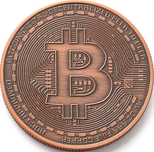 Bitcoin Copper Coins – 1 Pcs 1 oz .999 Pure Physical BTC Tokens | Commemorative Collectible Gift Set in Display Case | Unique Crypto Souvenir for Men, Women & Collectors | Perfect for Gifting