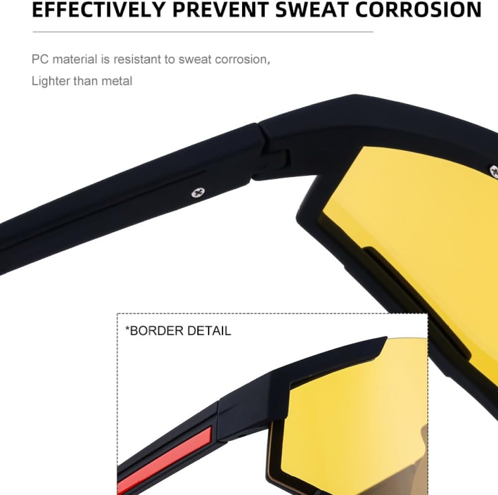 Sports Sunglasses Men Women Brand Fashion Oversized One- Piece Sun Glasses Male Wrap Around Goggles
